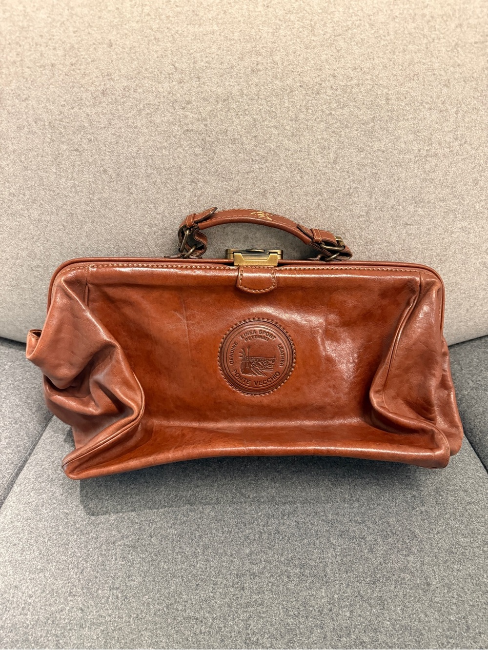 Vintage Italian Brown Linea Sport Pettinati Briefcase bag